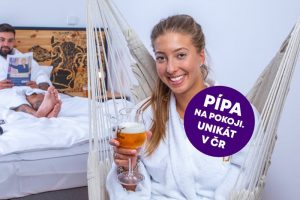 Pivní hotel Zlatá kráva - pípa na pokoji + pivní lázně a wellness