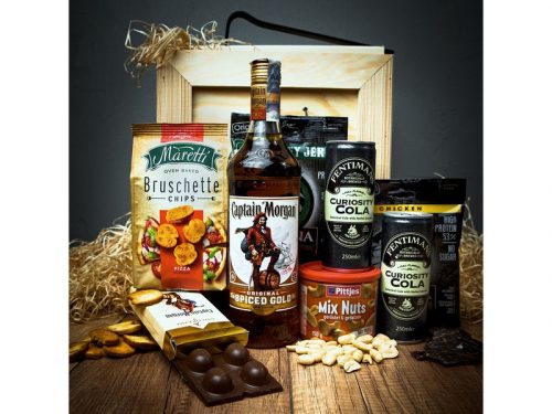 Dárek Dárková bedna s páčidlem pro muže s rumem Captain Morgan Original Spiced Gold Celá ČR