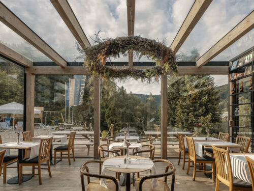 Čtyřchodové degustační menu v restauraci hotelu Pytloun